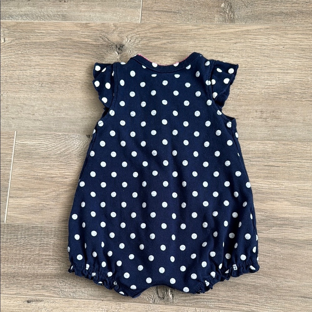 🛍️5for$15🛍️Navy Polka Dot Baby Romper - Picture 3 of 3